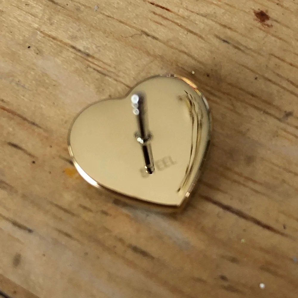 Michael Kors Gold Plated Stainless Steel Crystal Heart Stud Earrings NWT
